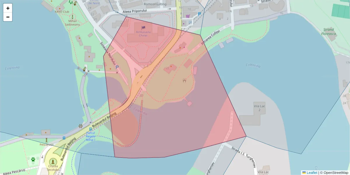 Hartă a codului poștal  și a codurilor poștale învecinate