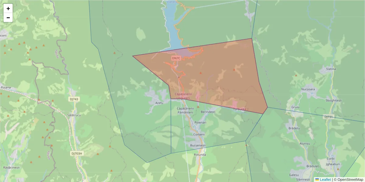 Hartă a codului poștal  și a codurilor poștale învecinate