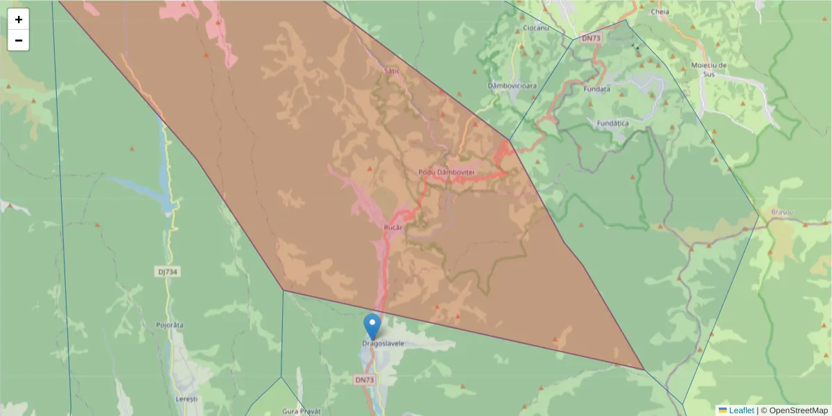 Hartă a codului poștal  și a codurilor poștale învecinate