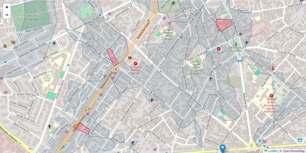 Hartă a codului poștal  și a codurilor poștale învecinate