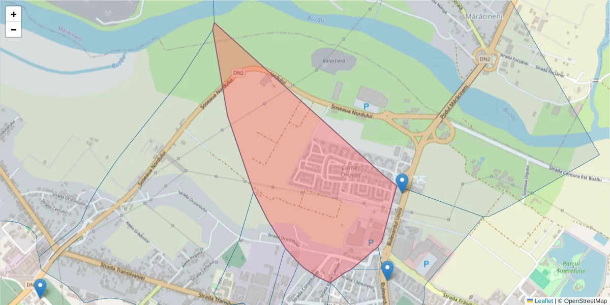 Hartă a codului poștal  și a codurilor poștale învecinate