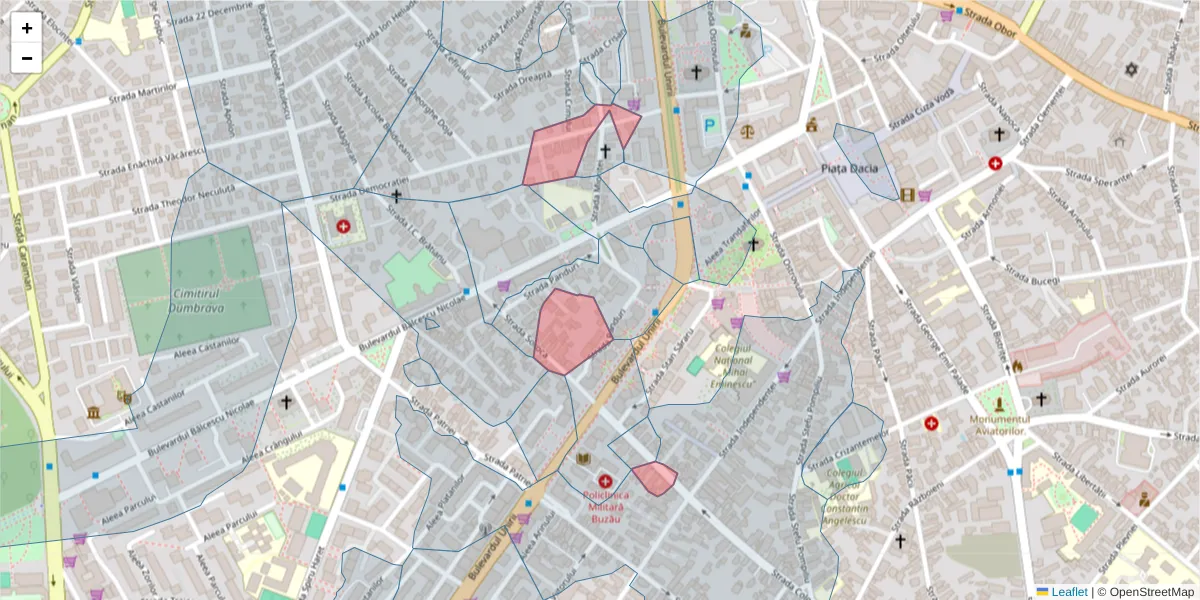 Hartă a codului poștal  și a codurilor poștale învecinate