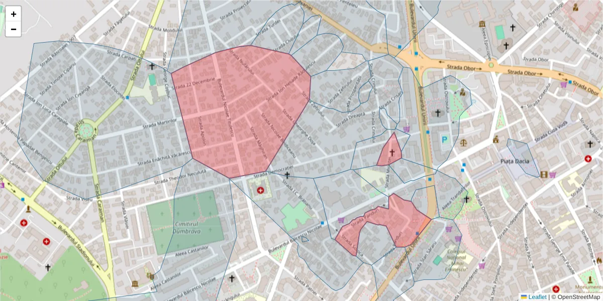 Hartă a codului poștal  și a codurilor poștale învecinate