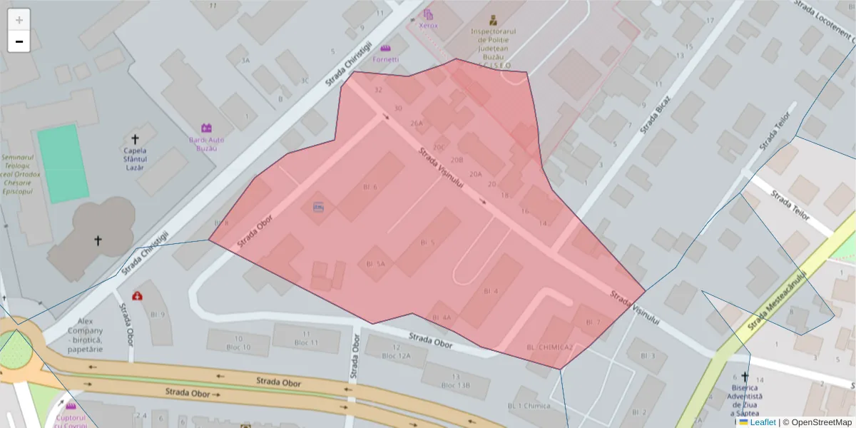 Hartă a codului poștal  și a codurilor poștale învecinate