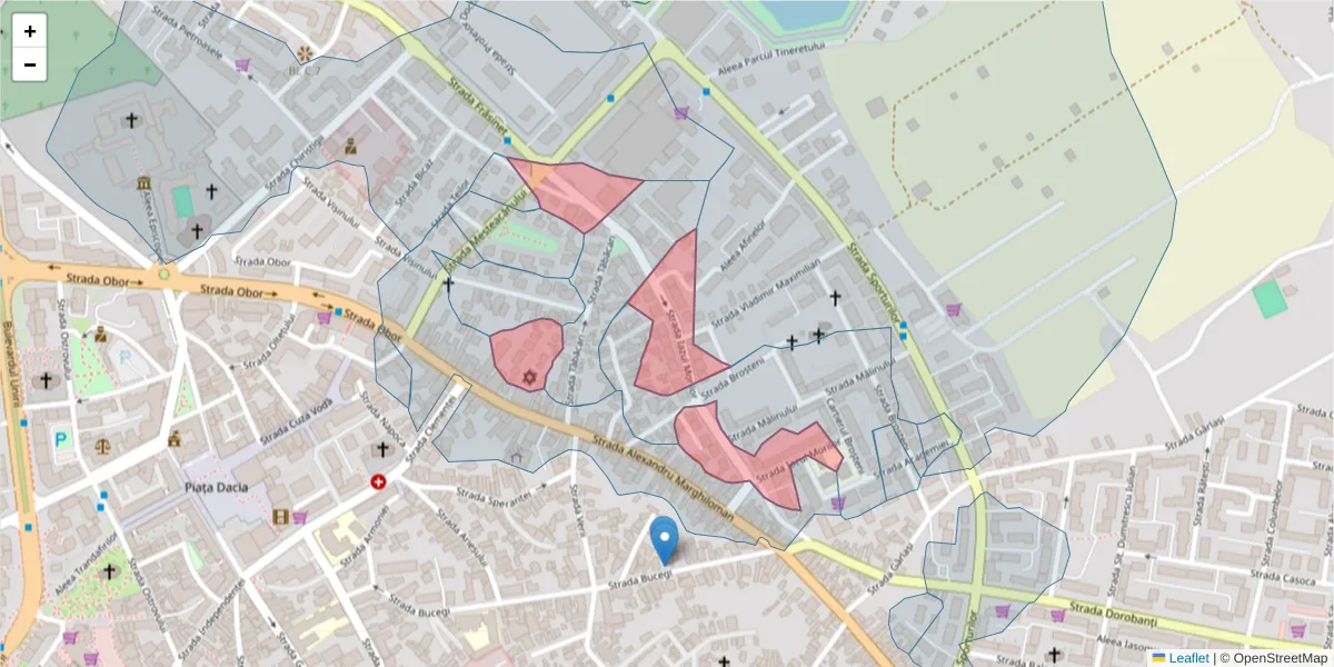 Hartă a codului poștal  și a codurilor poștale învecinate