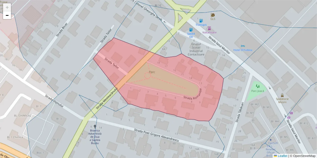 Hartă a codului poștal  și a codurilor poștale învecinate