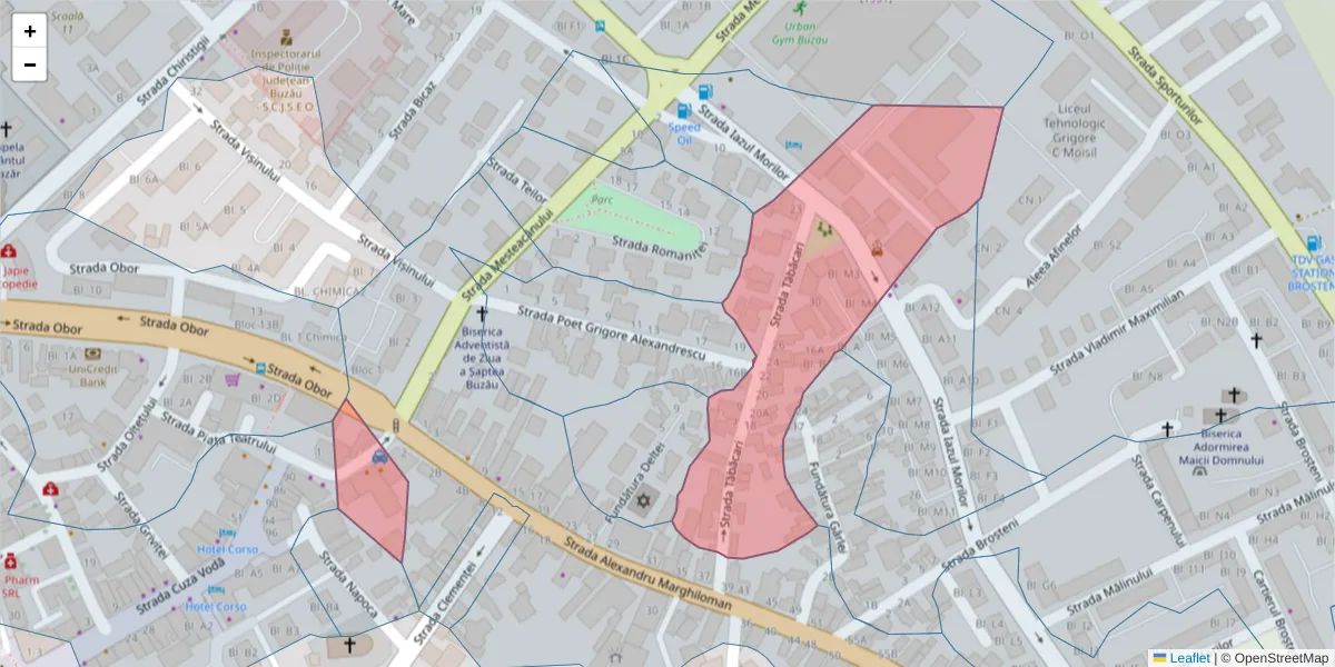 Hartă a codului poștal  și a codurilor poștale învecinate