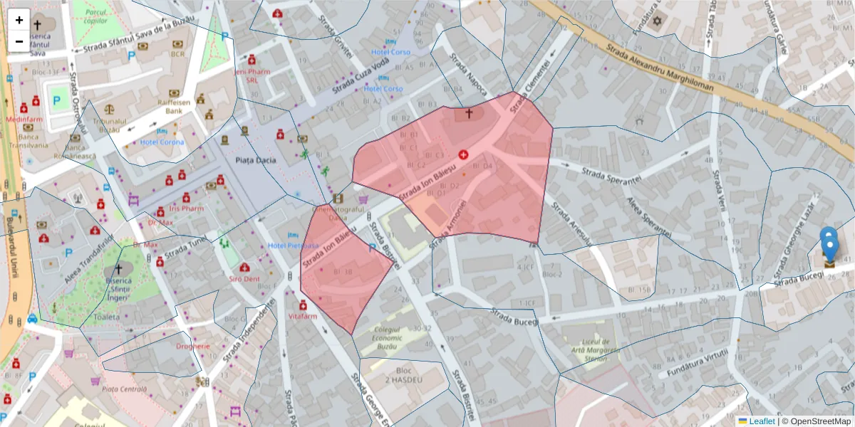 Hartă a codului poștal  și a codurilor poștale învecinate