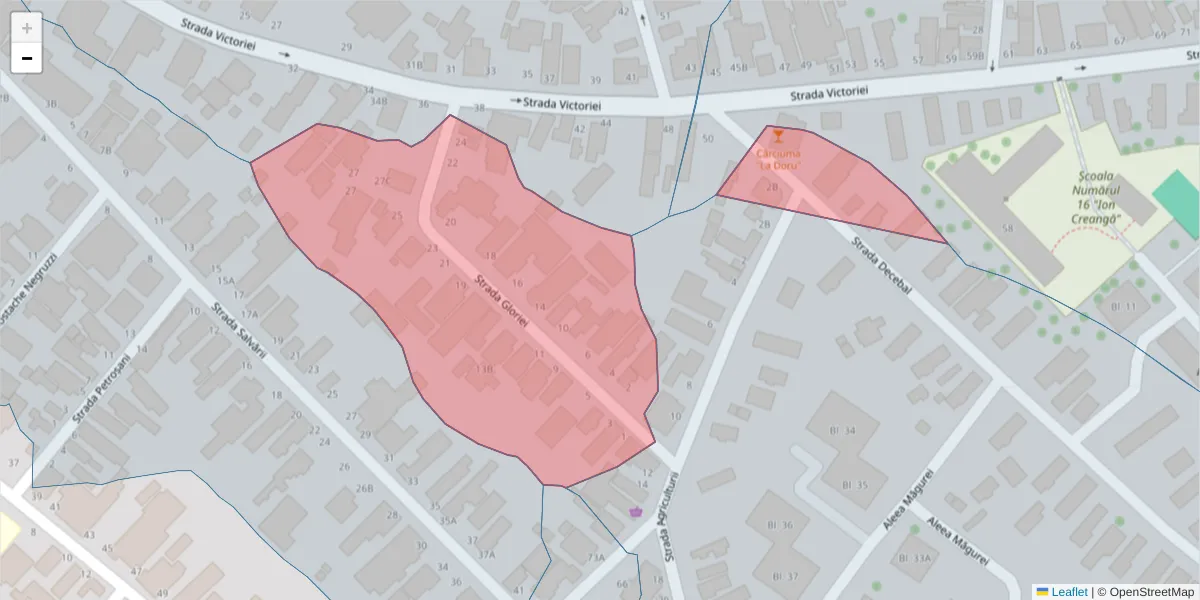 Hartă a codului poștal  și a codurilor poștale învecinate