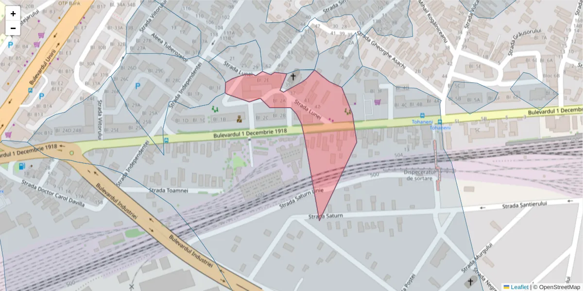 Hartă a codului poștal  și a codurilor poștale învecinate