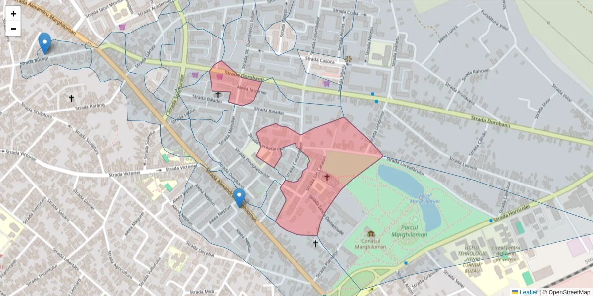 Hartă a codului poștal  și a codurilor poștale învecinate