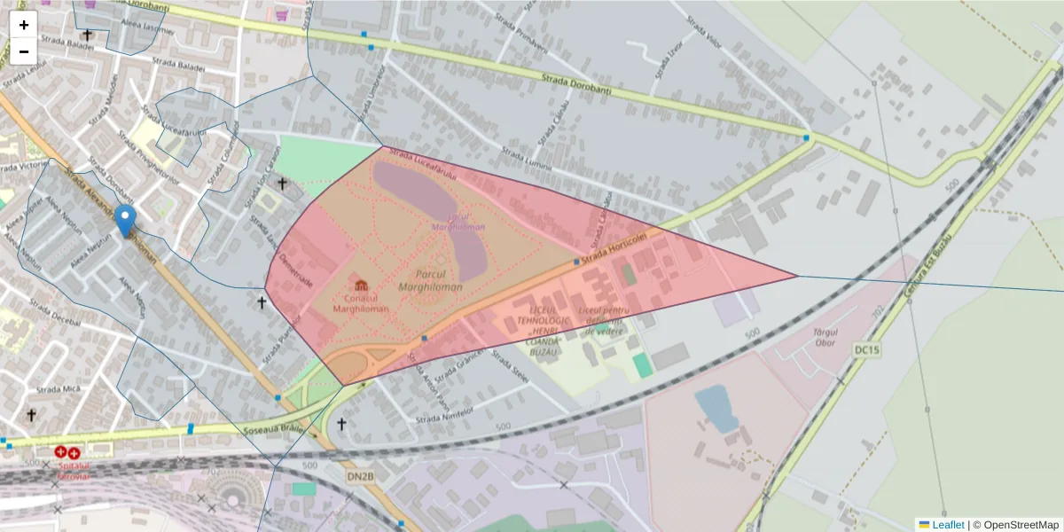 Hartă a codului poștal  și a codurilor poștale învecinate