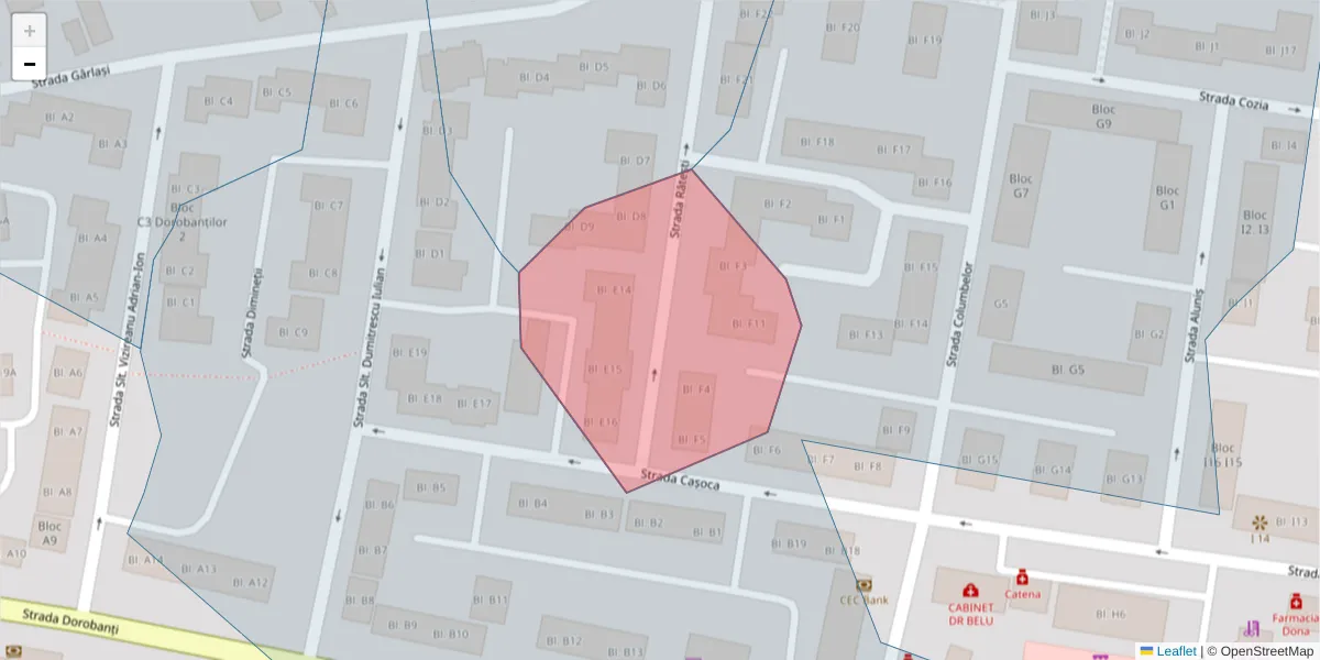 Hartă a codului poștal  și a codurilor poștale învecinate