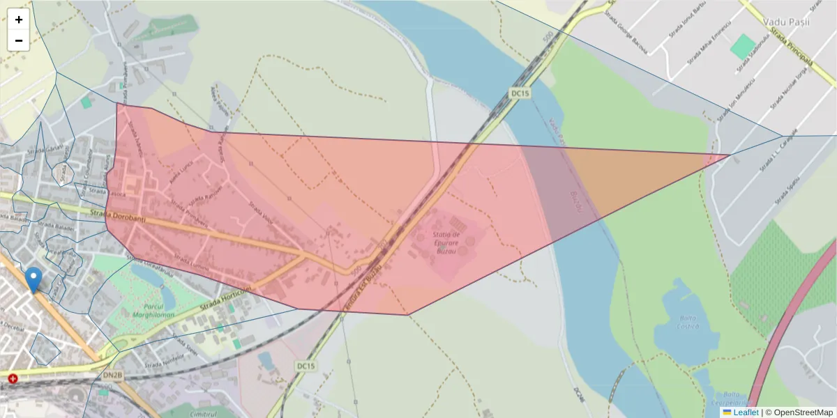 Hartă a codului poștal  și a codurilor poștale învecinate