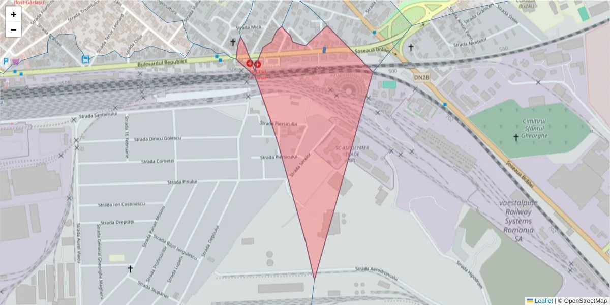 Hartă a codului poștal  și a codurilor poștale învecinate