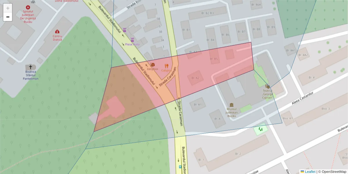 Hartă a codului poștal  și a codurilor poștale învecinate