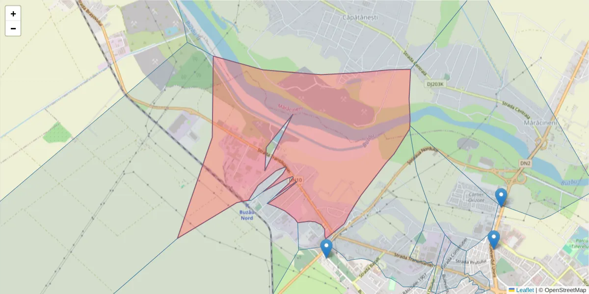 Hartă a codului poștal  și a codurilor poștale învecinate