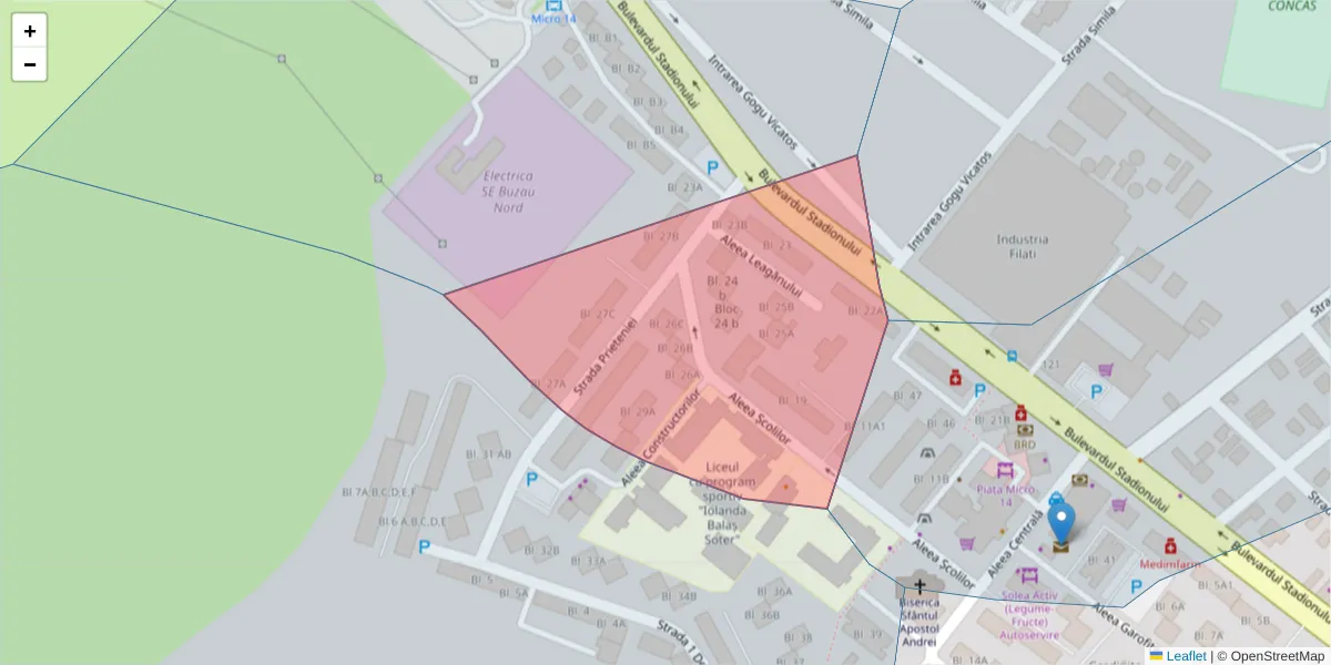 Hartă a codului poștal  și a codurilor poștale învecinate