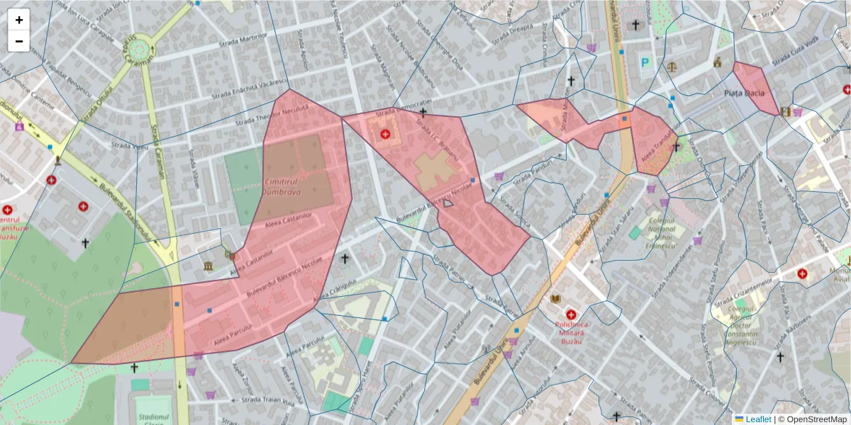 Hartă a codului poștal  și a codurilor poștale învecinate