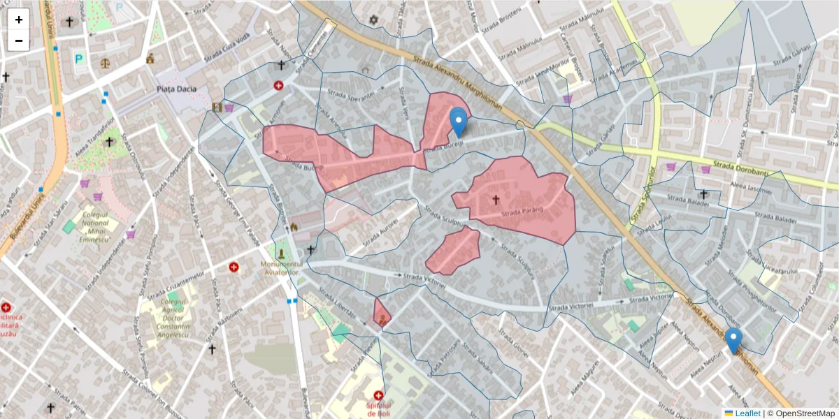 Hartă a codului poștal  și a codurilor poștale învecinate