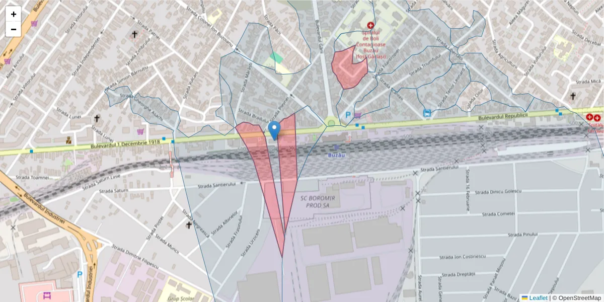 Hartă a codului poștal  și a codurilor poștale învecinate