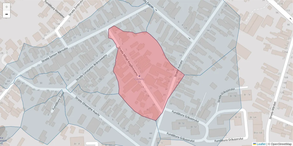 Hartă a codului poștal  și a codurilor poștale învecinate