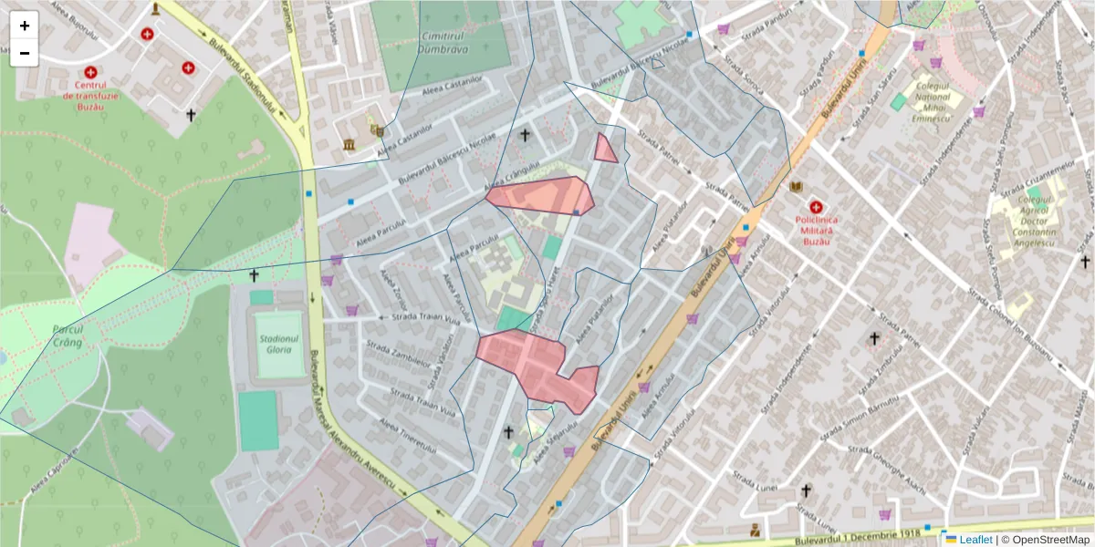 Hartă a codului poștal  și a codurilor poștale învecinate
