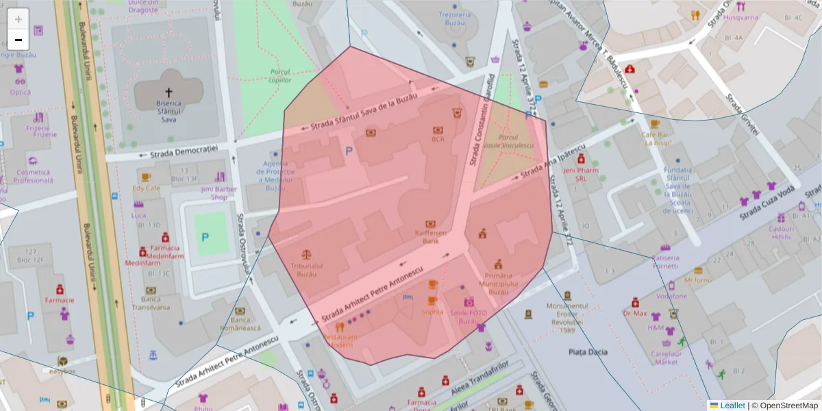 Hartă a codului poștal  și a codurilor poștale învecinate