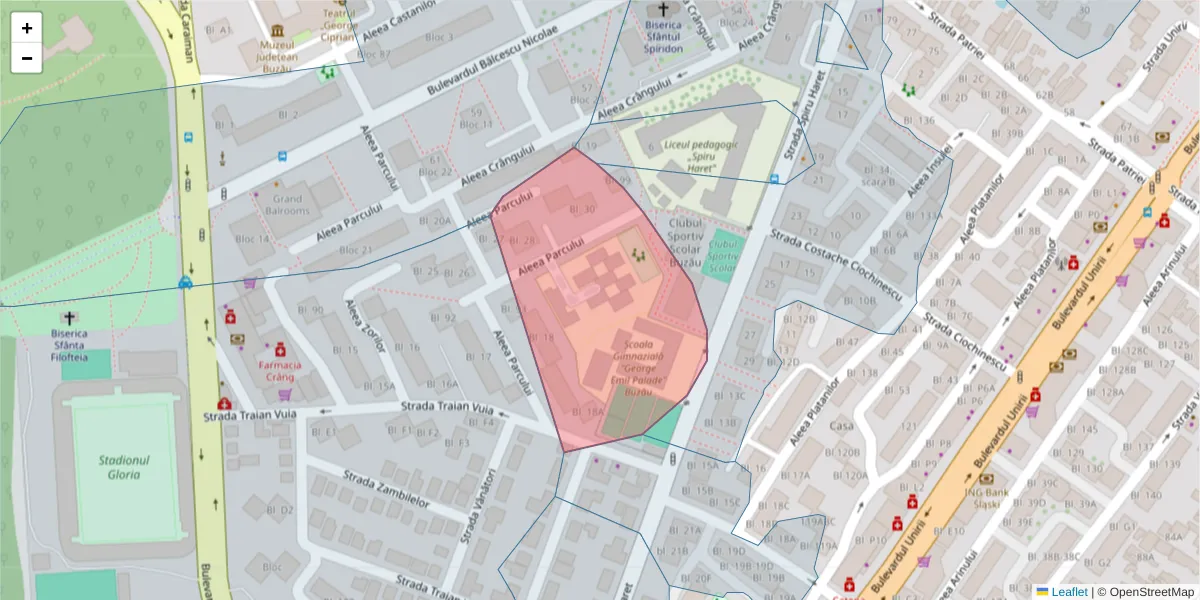 Hartă a codului poștal  și a codurilor poștale învecinate