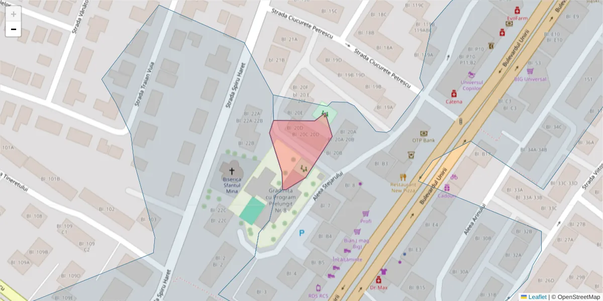 Hartă a codului poștal  și a codurilor poștale învecinate