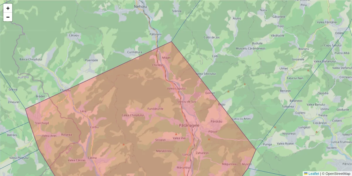 Hartă a codului poștal  și a codurilor poștale învecinate
