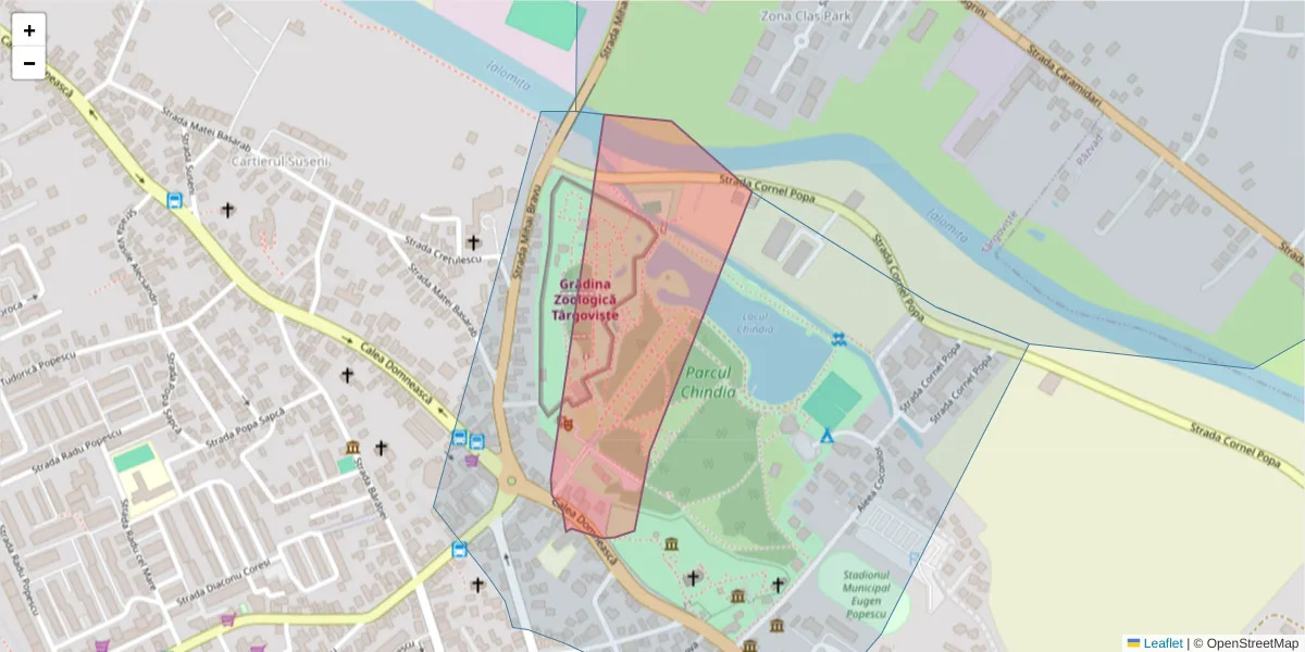 Hartă a codului poștal  și a codurilor poștale învecinate