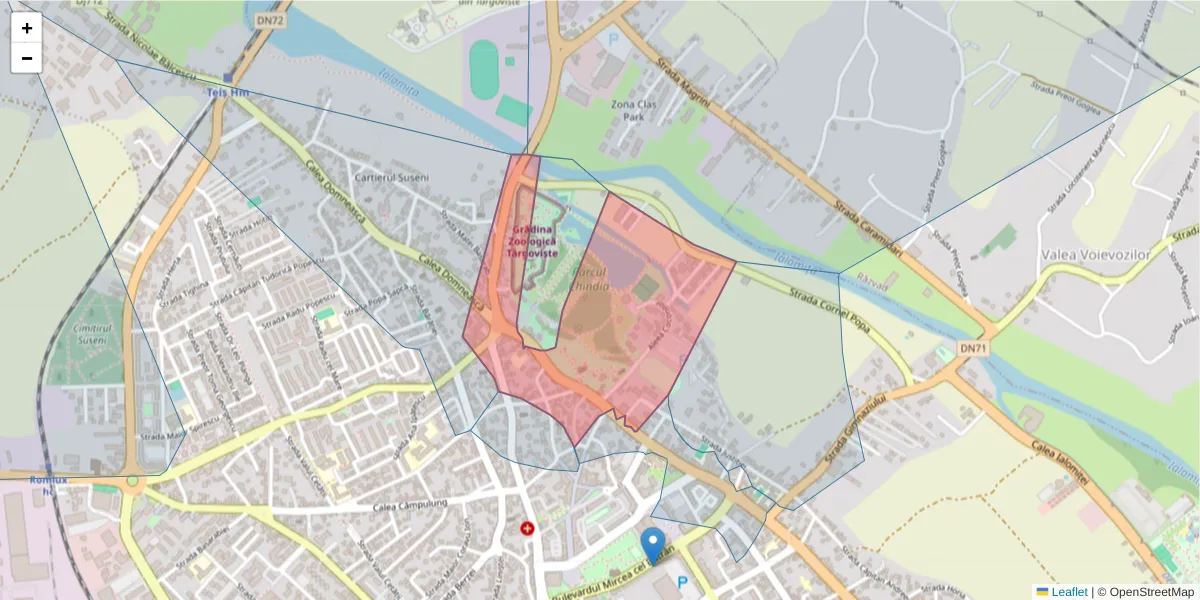 Hartă a codului poștal  și a codurilor poștale învecinate