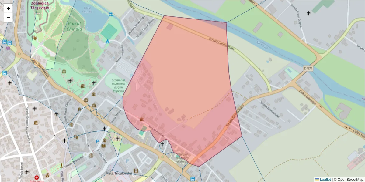 Hartă a codului poștal  și a codurilor poștale învecinate