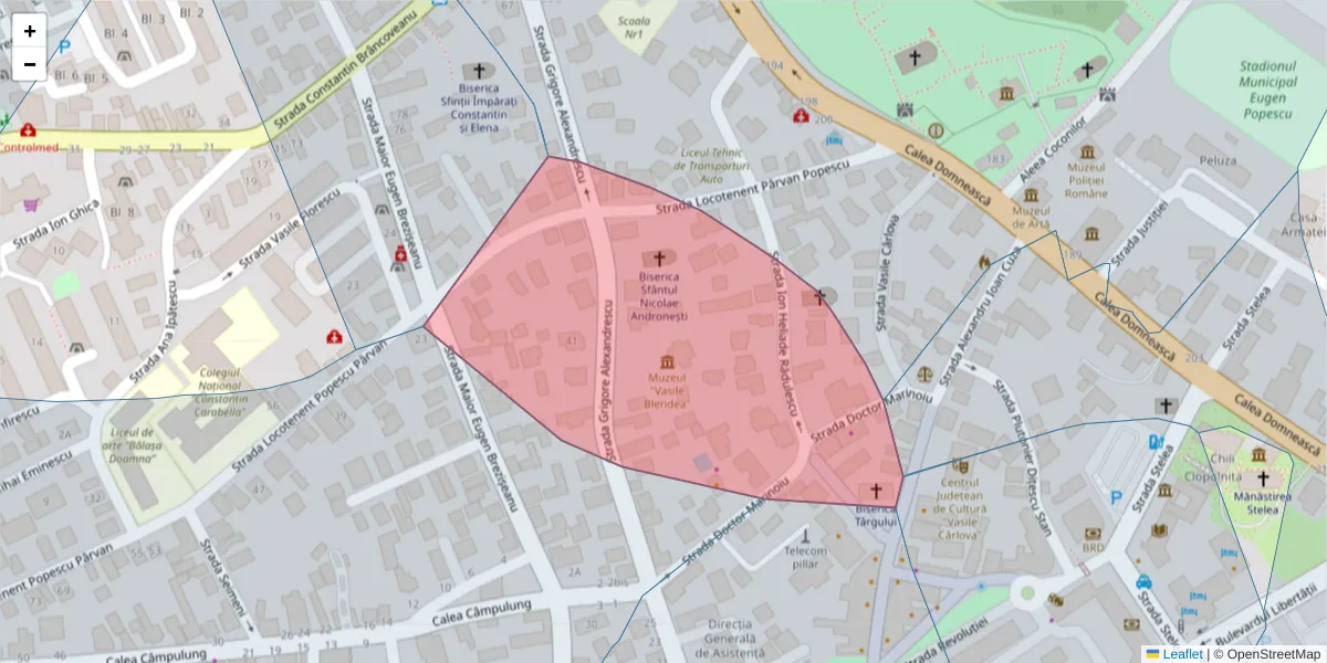 Hartă a codului poștal  și a codurilor poștale învecinate