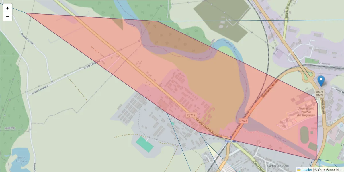 Hartă a codului poștal  și a codurilor poștale învecinate
