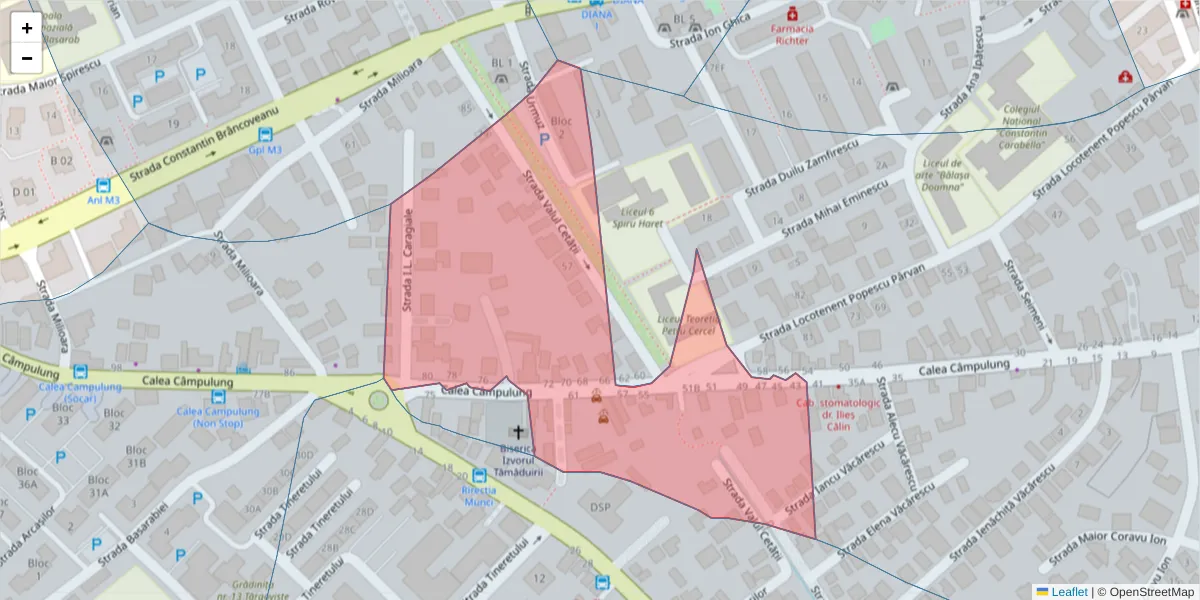 Hartă a codului poștal  și a codurilor poștale învecinate