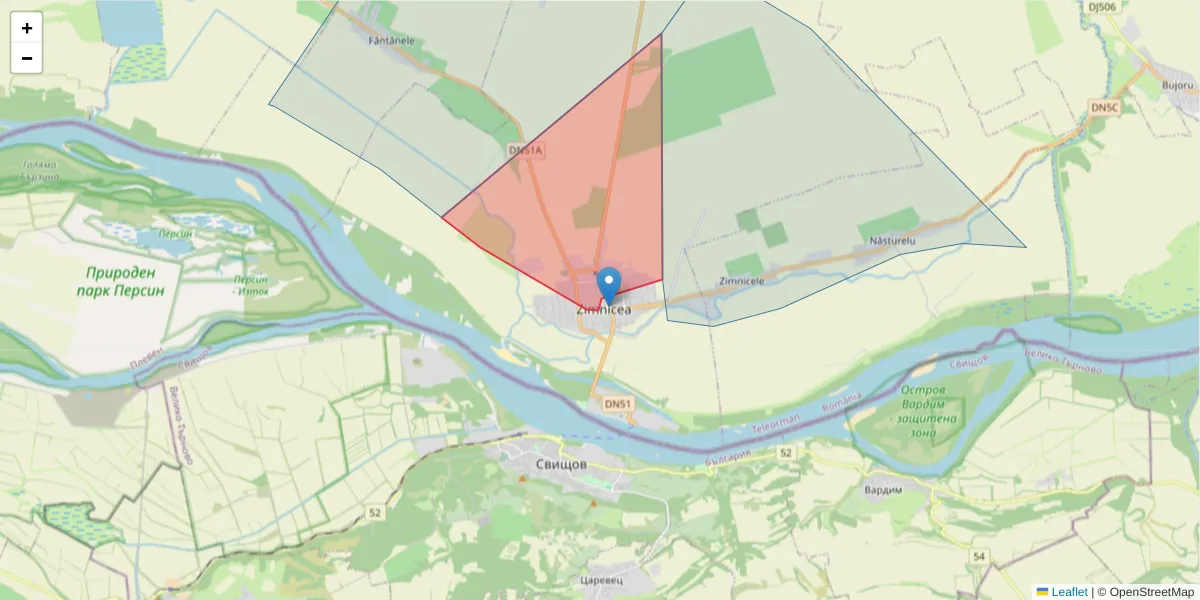 Hartă a codului poștal  și a codurilor poștale învecinate