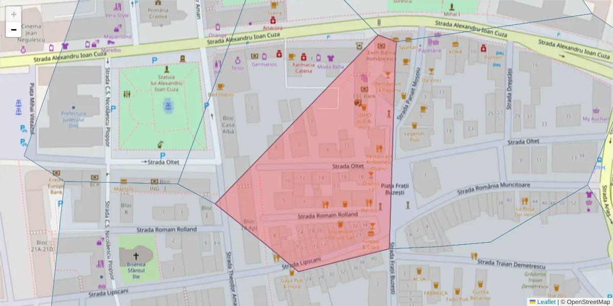 Hartă a codului poștal  și a codurilor poștale învecinate
