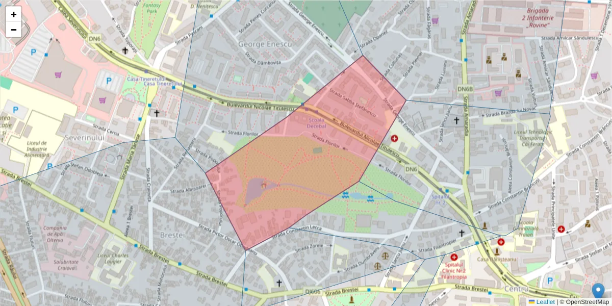 Hartă a codului poștal  și a codurilor poștale învecinate