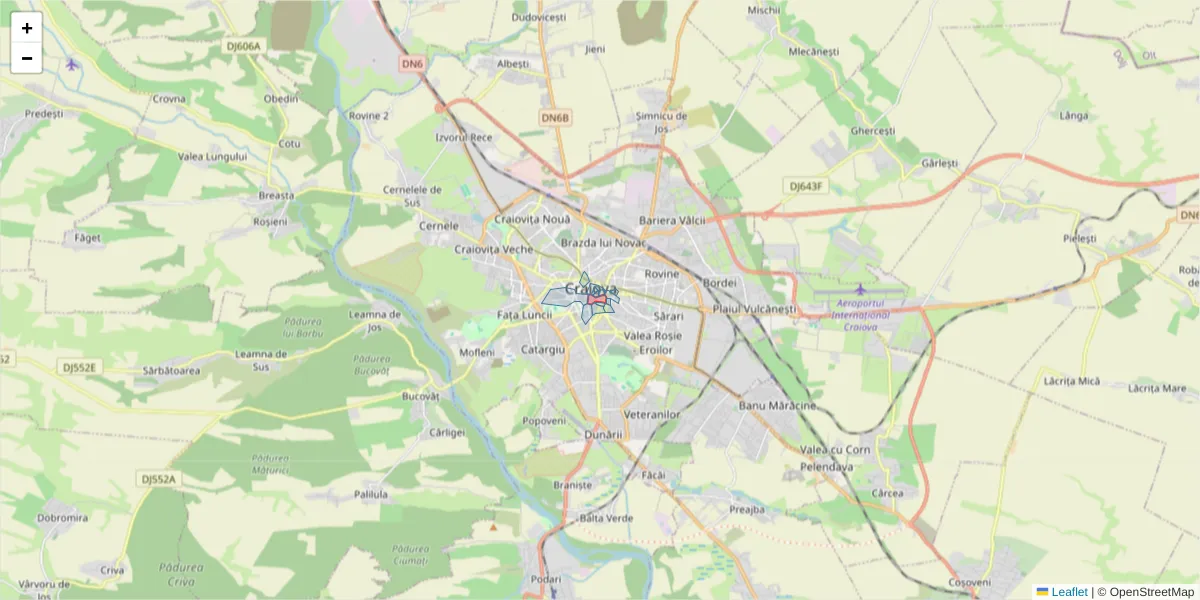 Hartă a codului poștal  și a codurilor poștale învecinate