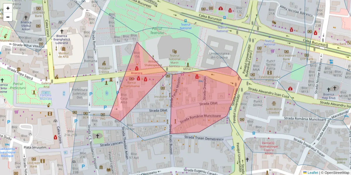 Hartă a codului poștal  și a codurilor poștale învecinate