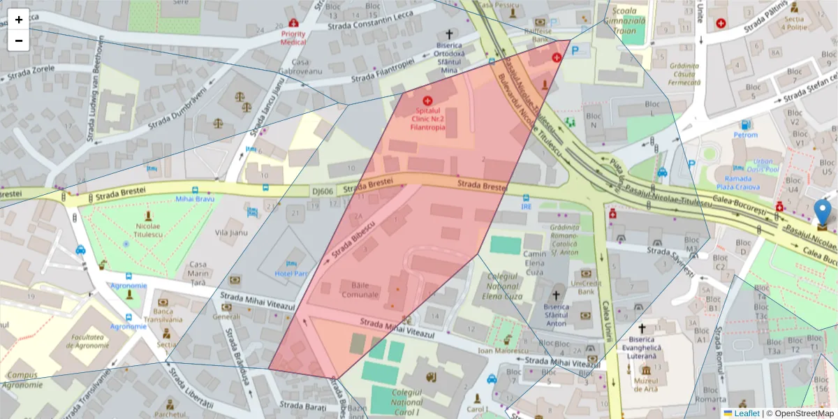 Hartă a codului poștal  și a codurilor poștale învecinate