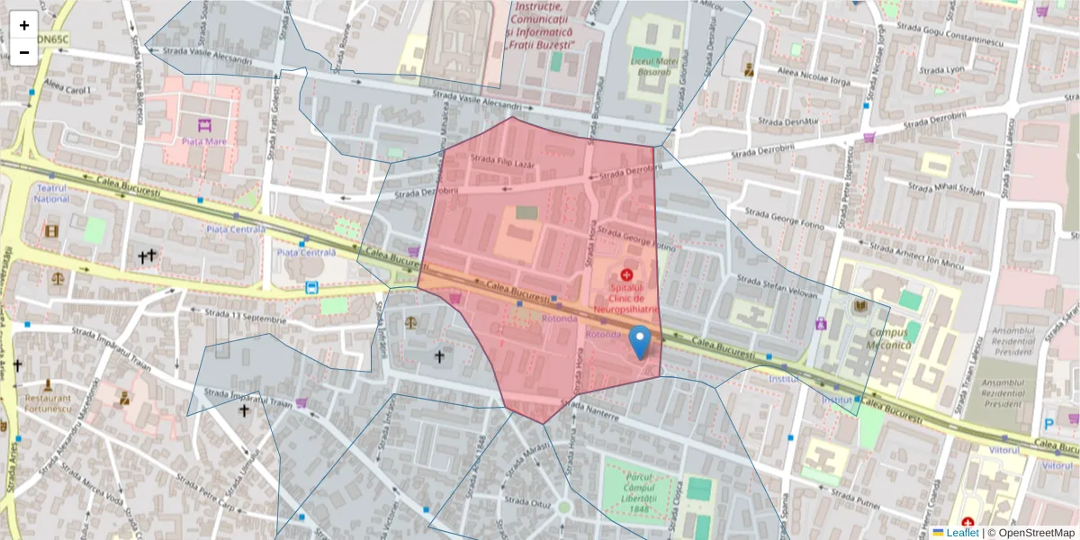 Hartă a codului poștal  și a codurilor poștale învecinate