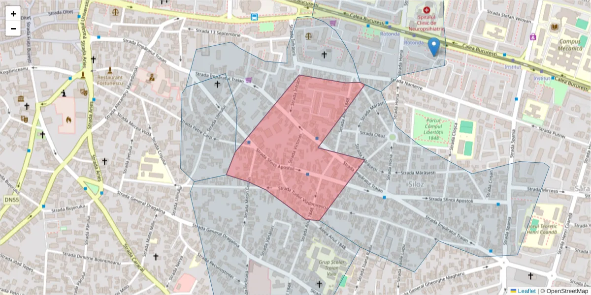 Hartă a codului poștal  și a codurilor poștale învecinate