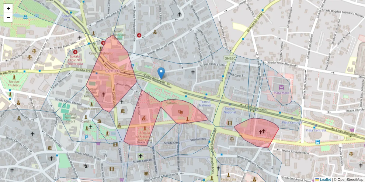 Hartă a codului poștal  și a codurilor poștale învecinate