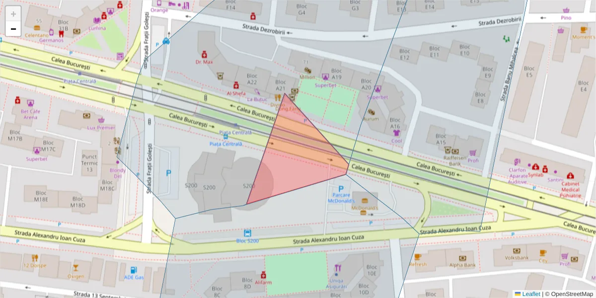 Hartă a codului poștal  și a codurilor poștale învecinate