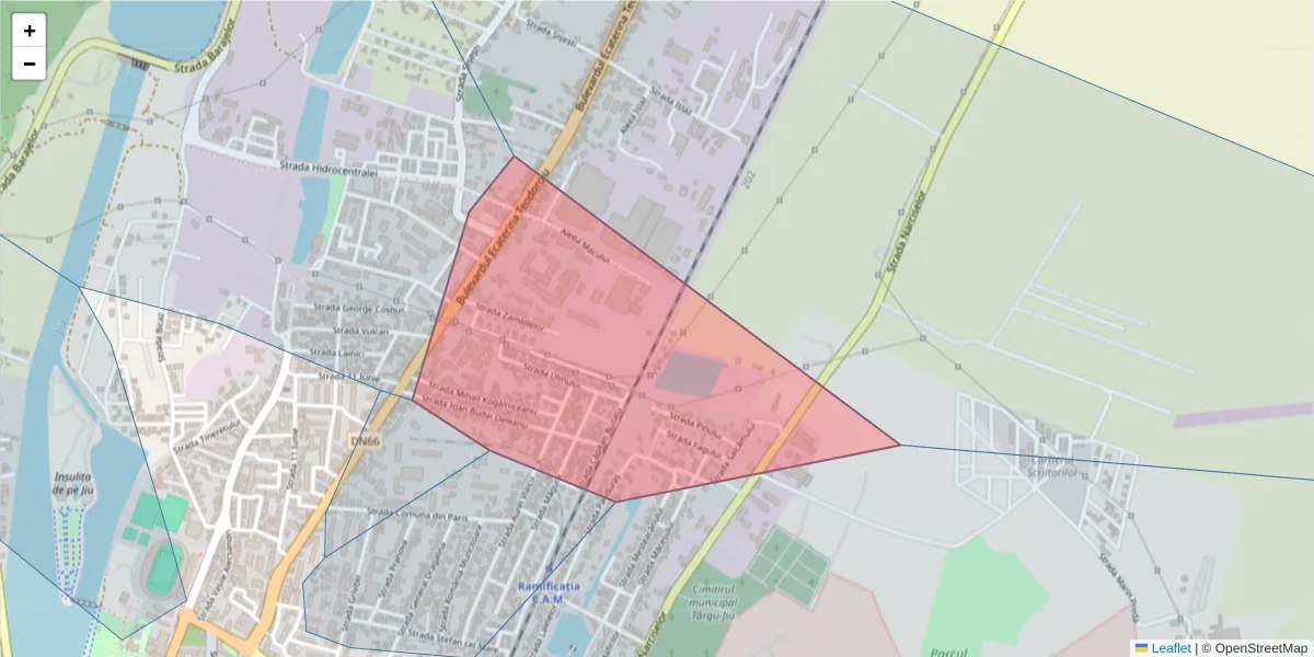 Hartă a codului poștal  și a codurilor poștale învecinate