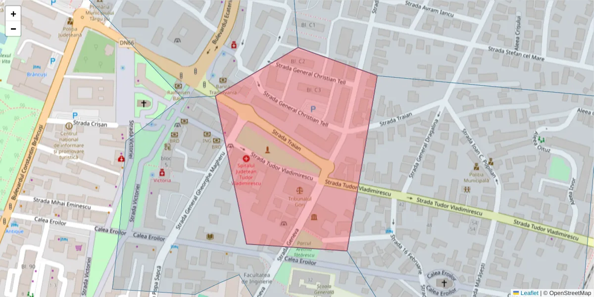 Hartă a codului poștal  și a codurilor poștale învecinate