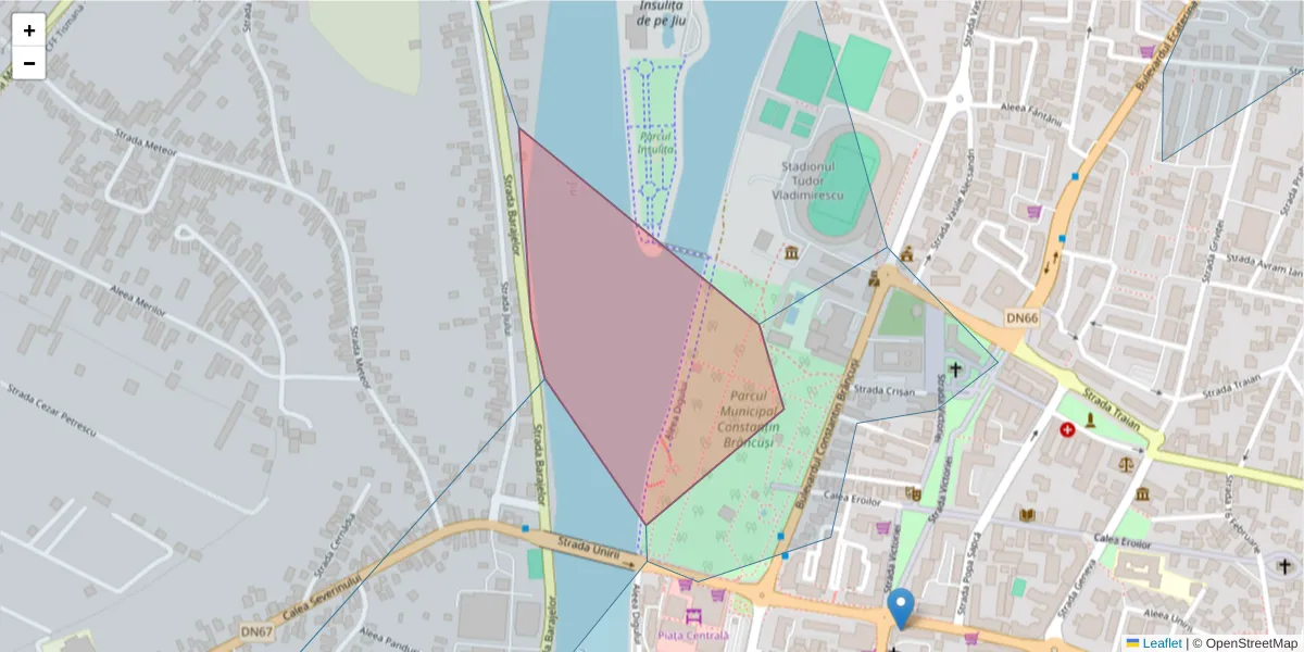 Hartă a codului poștal  și a codurilor poștale învecinate